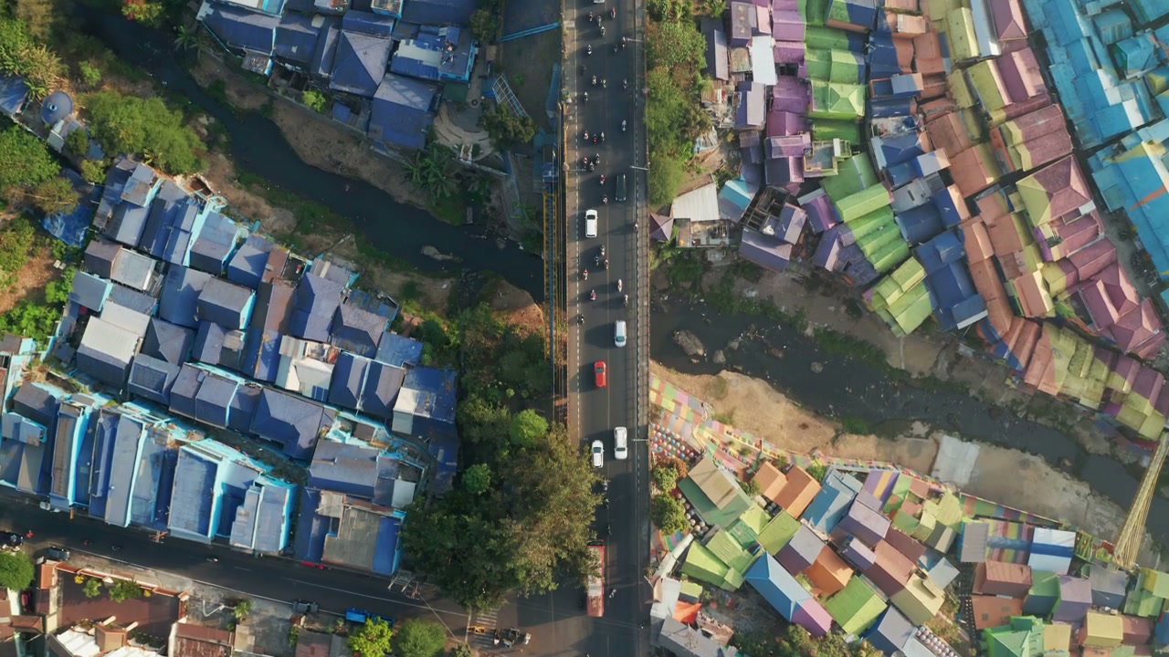 Kampung Warna Warni Jodipan Aerial View