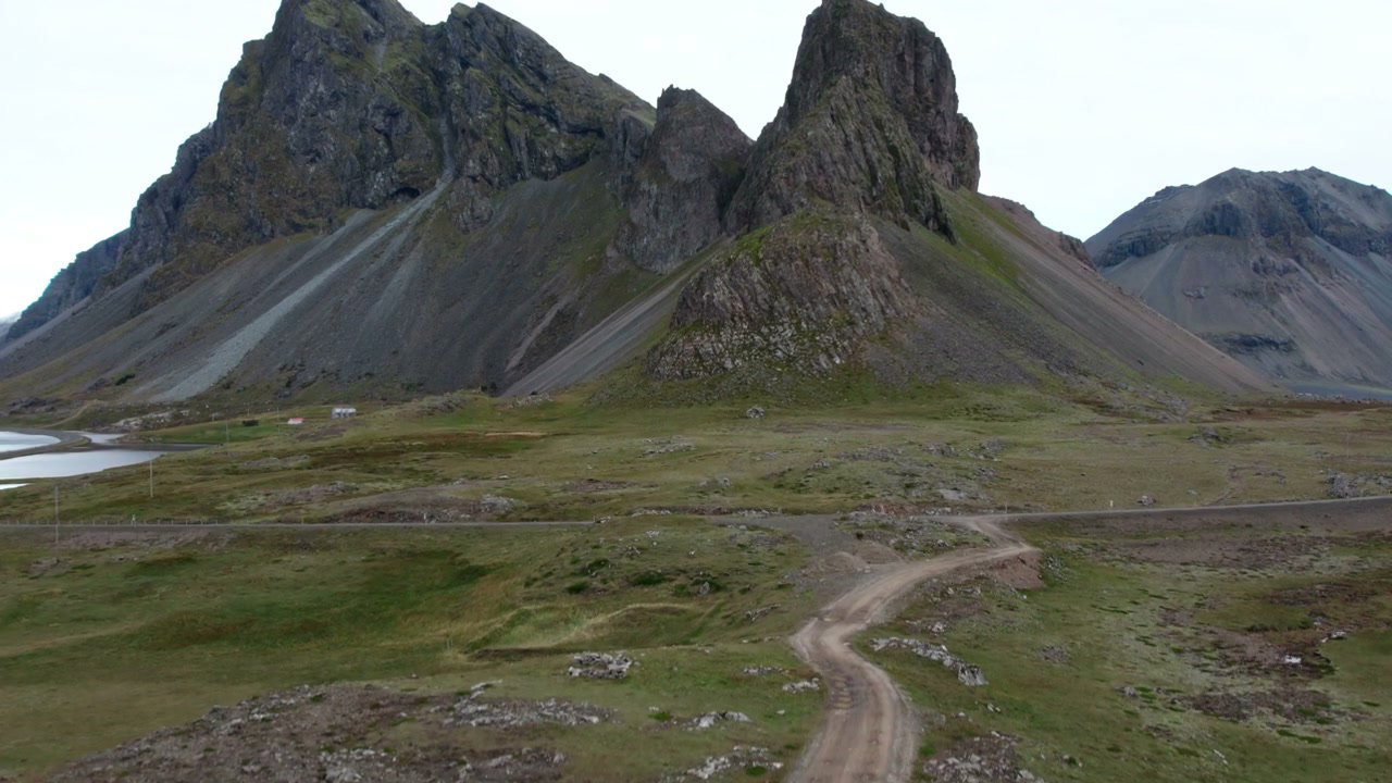 Aerial View of Estrahorn Mountain Road