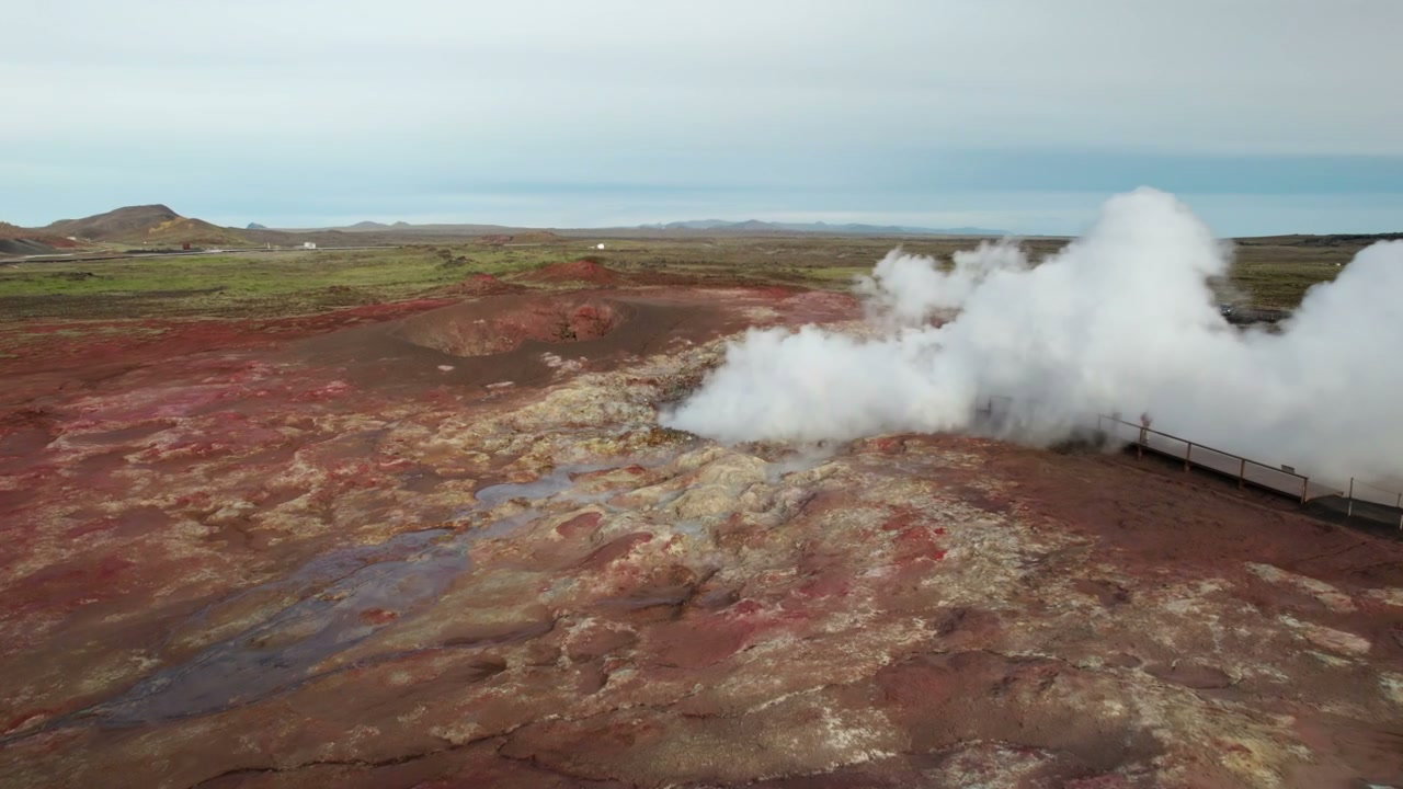 Steaming Geothermal Hot Spring Landscape in Iceland • Stock Video on ...