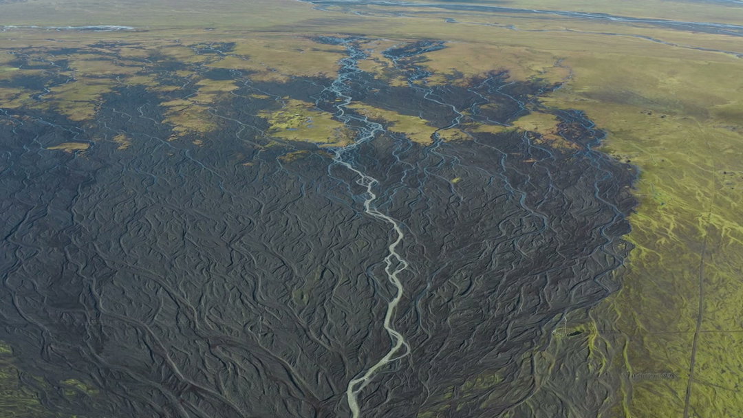 Aerial Braided River Landscape in Iceland • Stock Video on Uppbeat