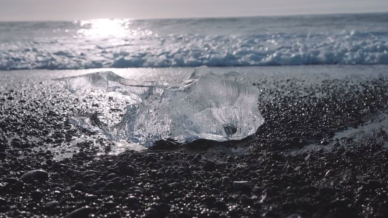 Ice Washing Ashore on Diamond Beach