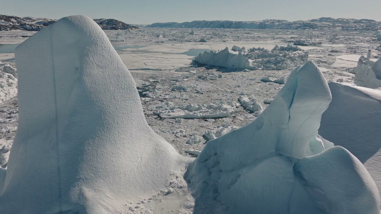 Aerial View Over Ilulissat Icefjord