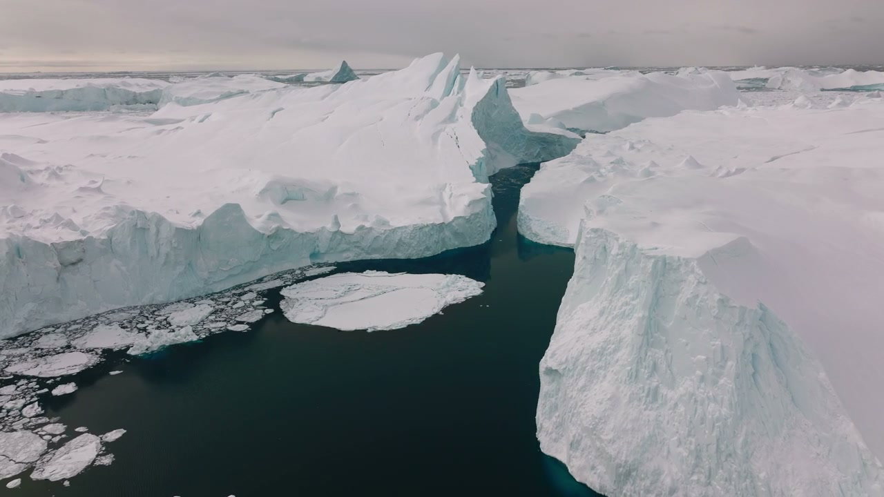 Aerial View of Ilulissat Icefjord in Greenland