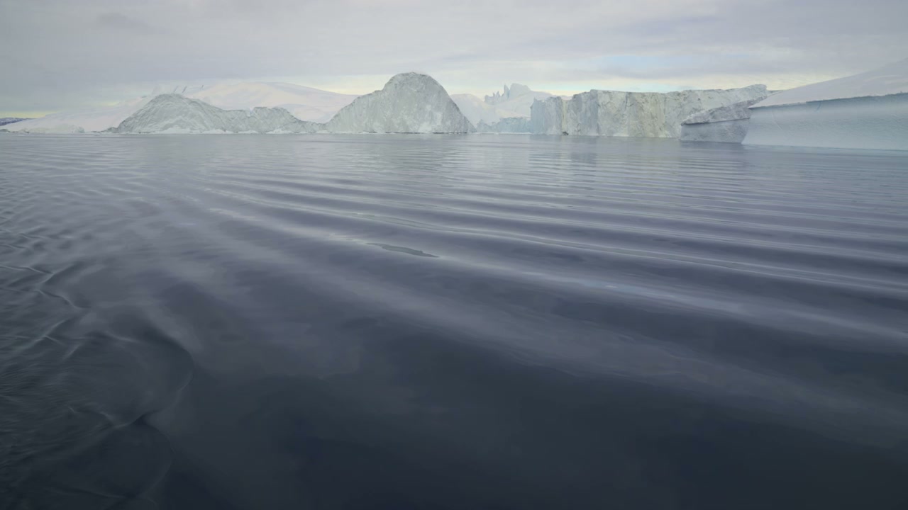 Greenland Icebergs And Ocean