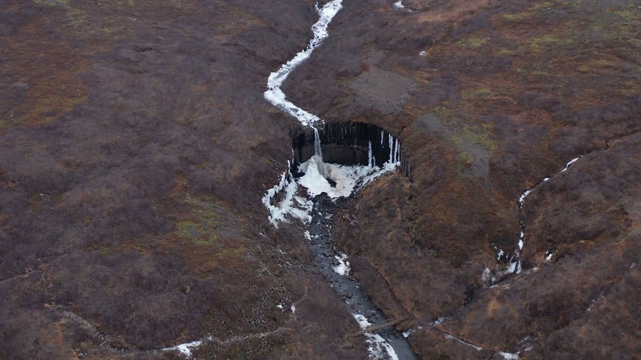Svartifoss Waterfall and Basalt Columns in Iceland