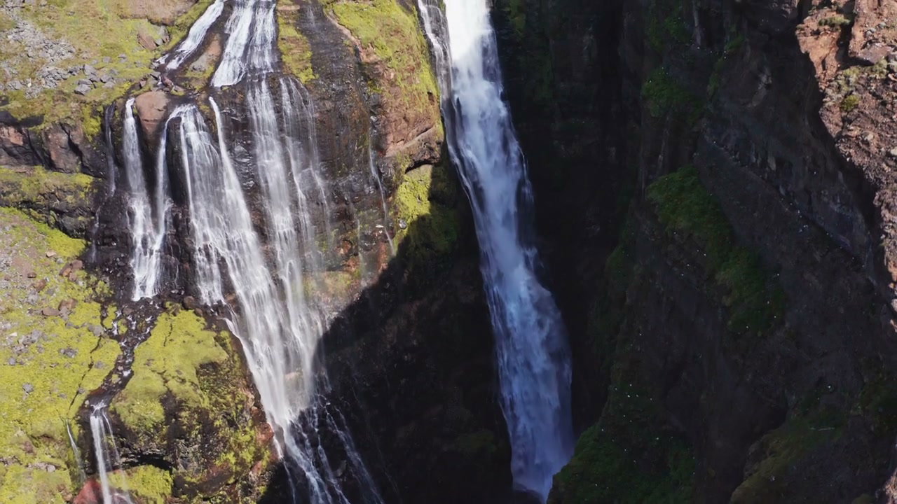 Glymur Waterfall and River in Iceland • Stock Video on Uppbeat