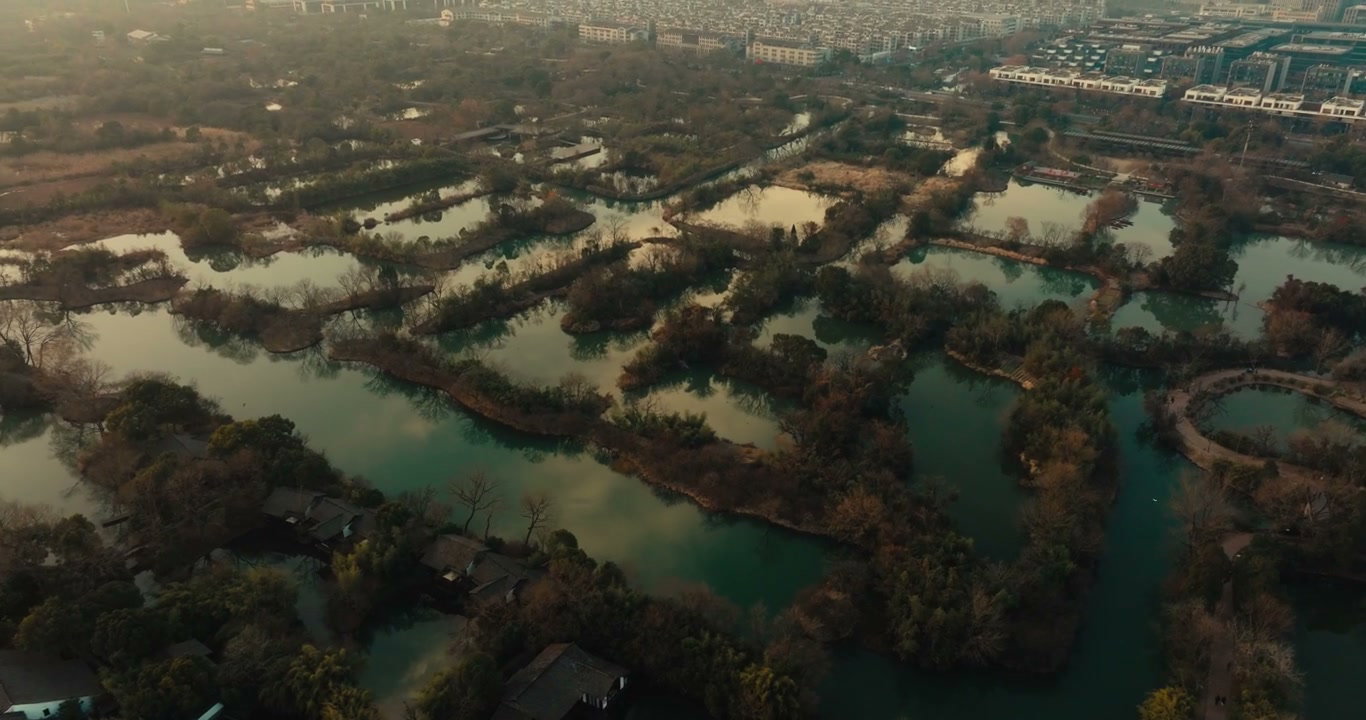 Aerial View of Hangzhou Wetland Park