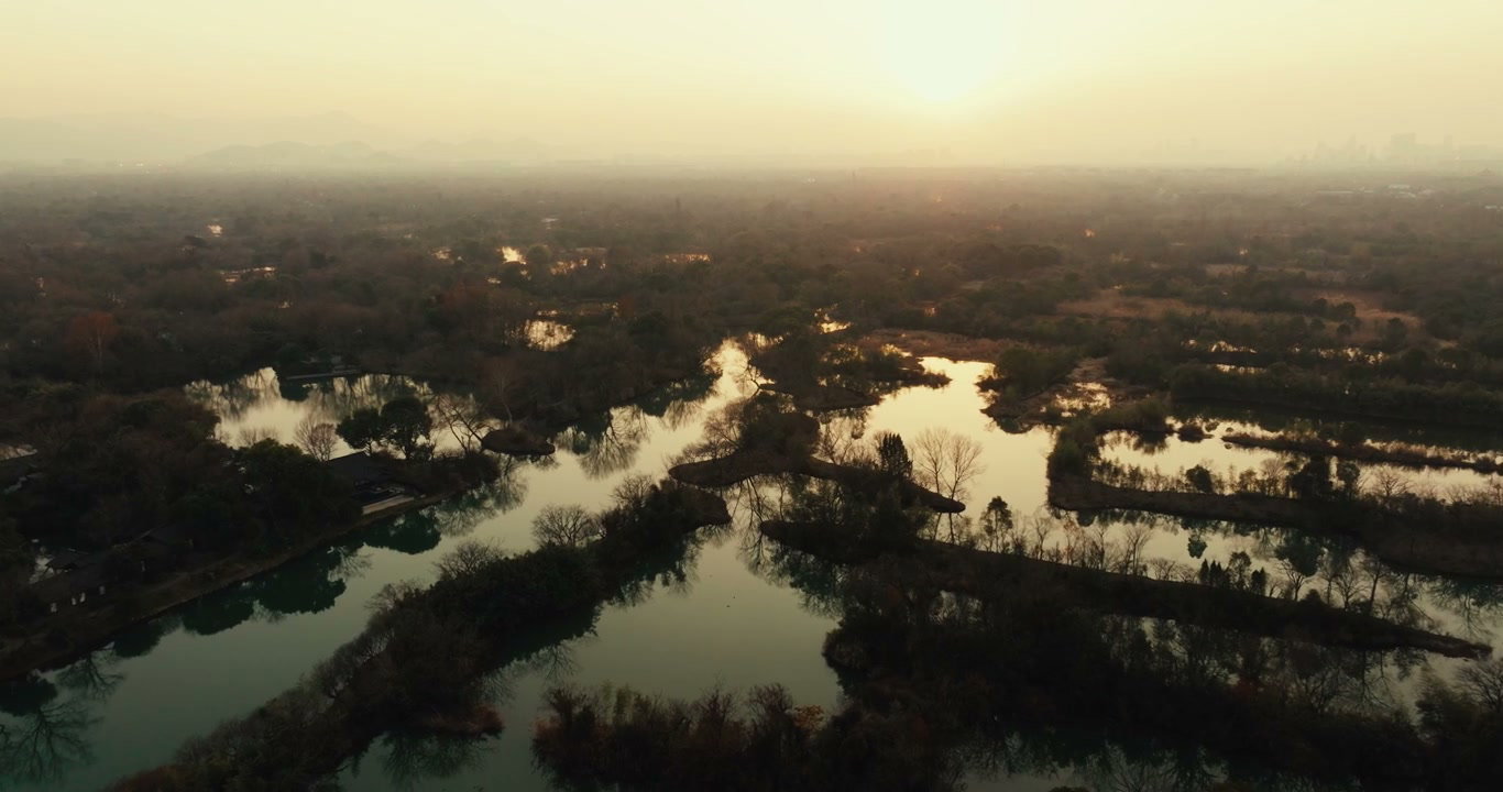 Sunrise over Hangzhou Wetland