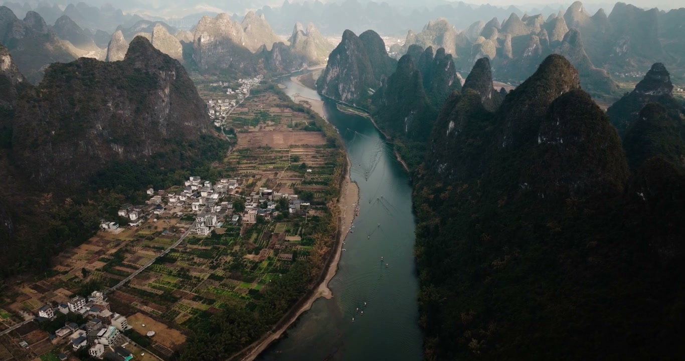 Yangshuo Li River Karst Mountains Landscape