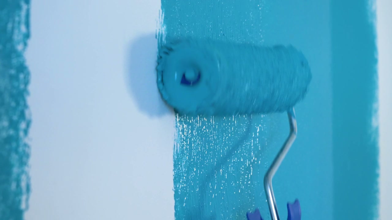 Hand Painting a Wall Turquoise
