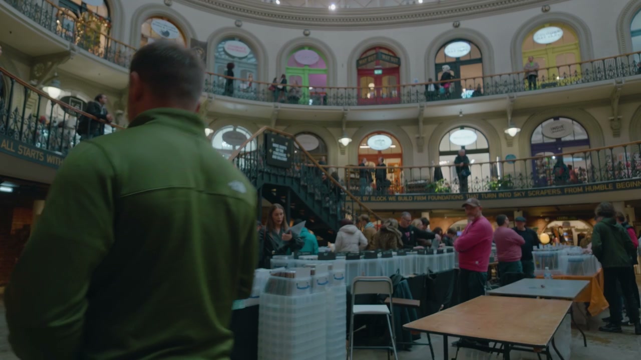 Busy Indoor Record Fair in Circular Building
