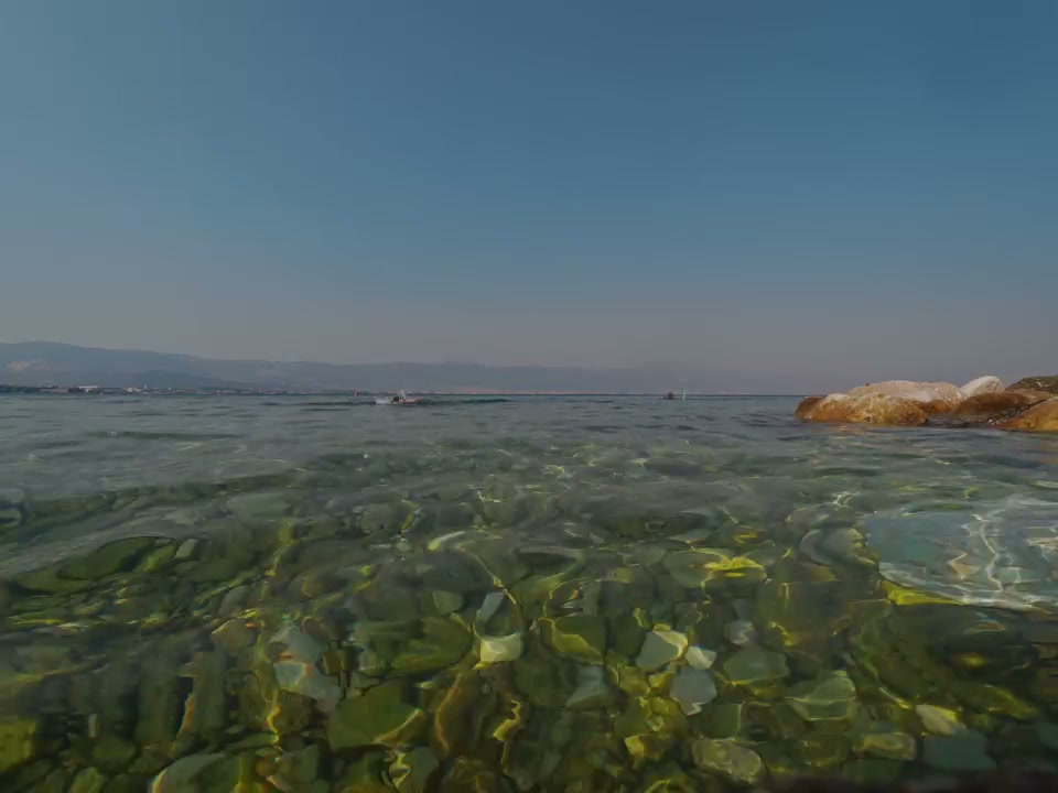 Swimmer in Clear Open Sea