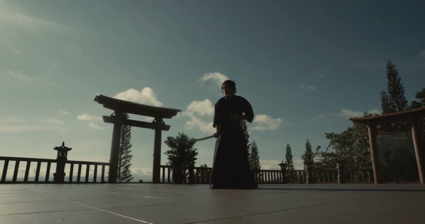 Samurai Performing Iaido Sword Form