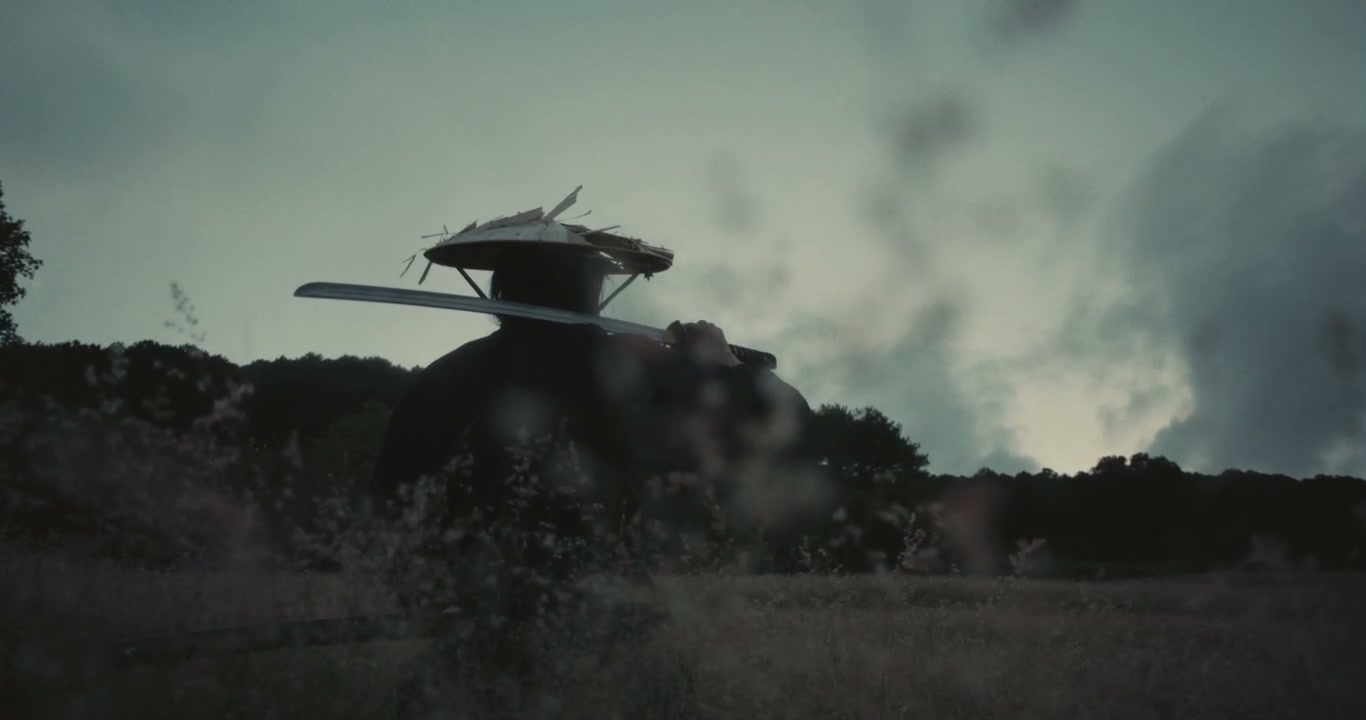 Ronin Warrior Draws Katana in Grassy Field