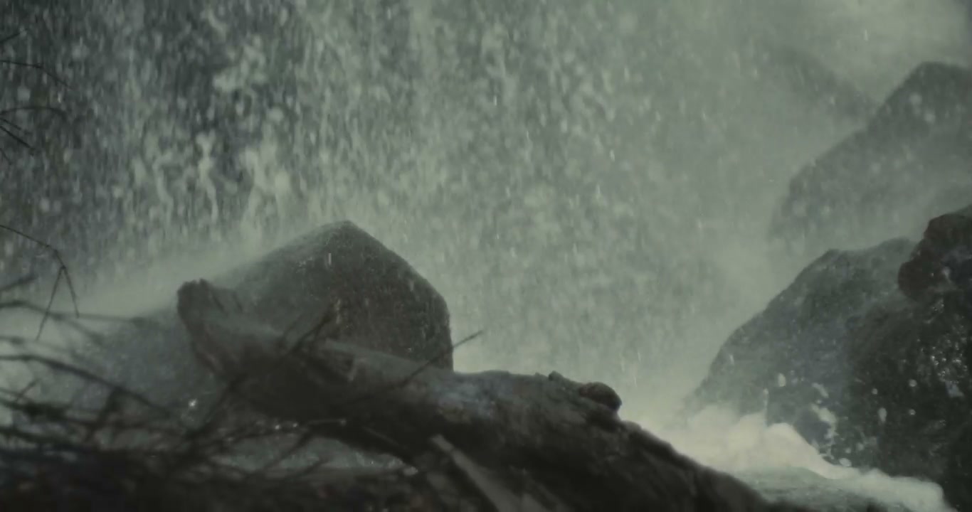 Powerful Waterfall Crashing on Rocks