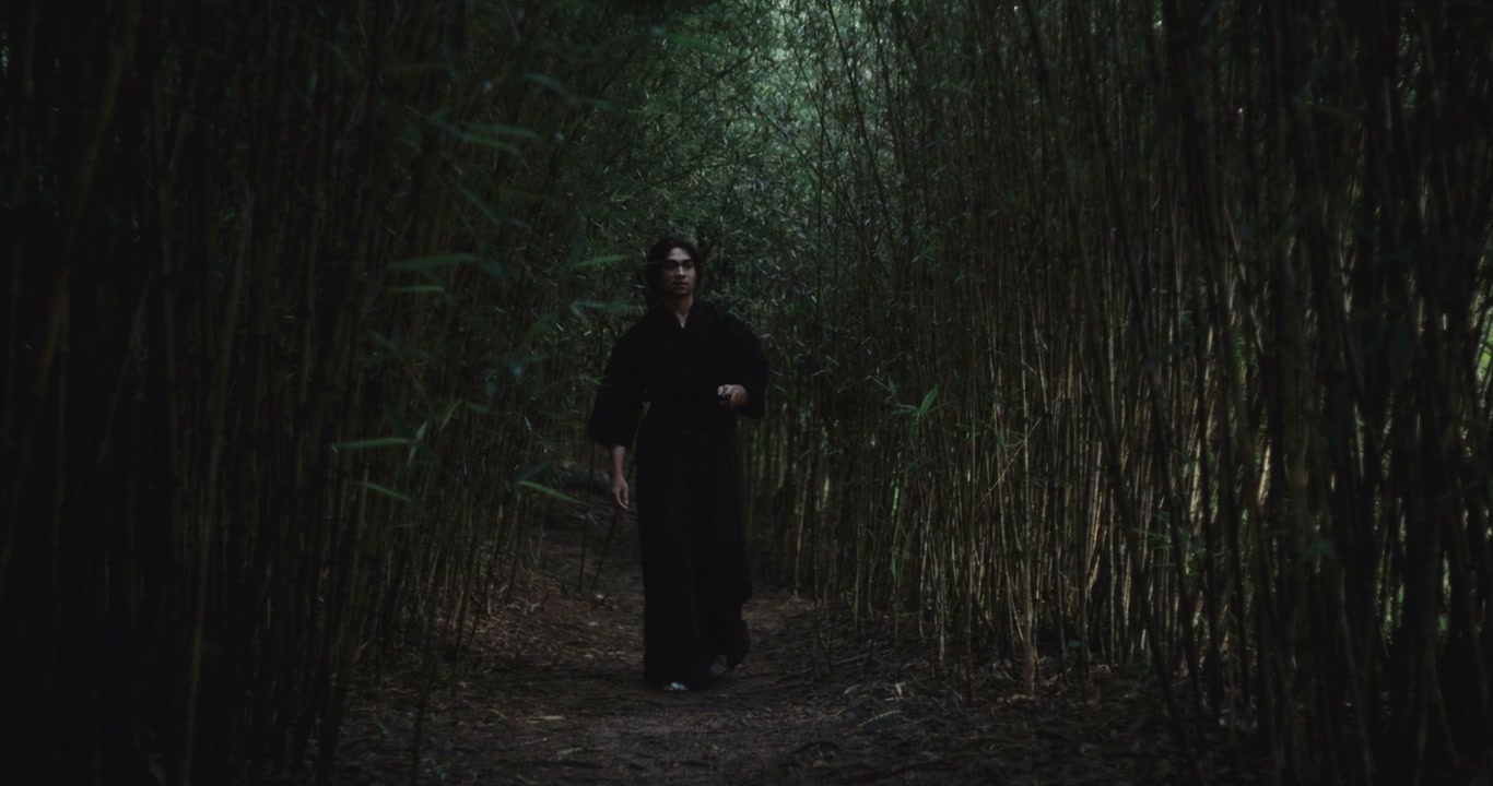 Samurai Walking Through Bamboo Forest