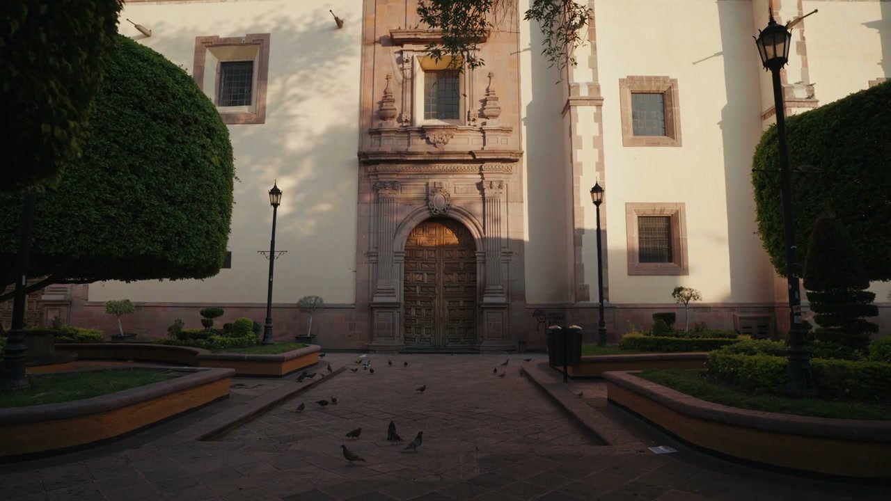 Baroque Church Facade in Queretaro Plaza