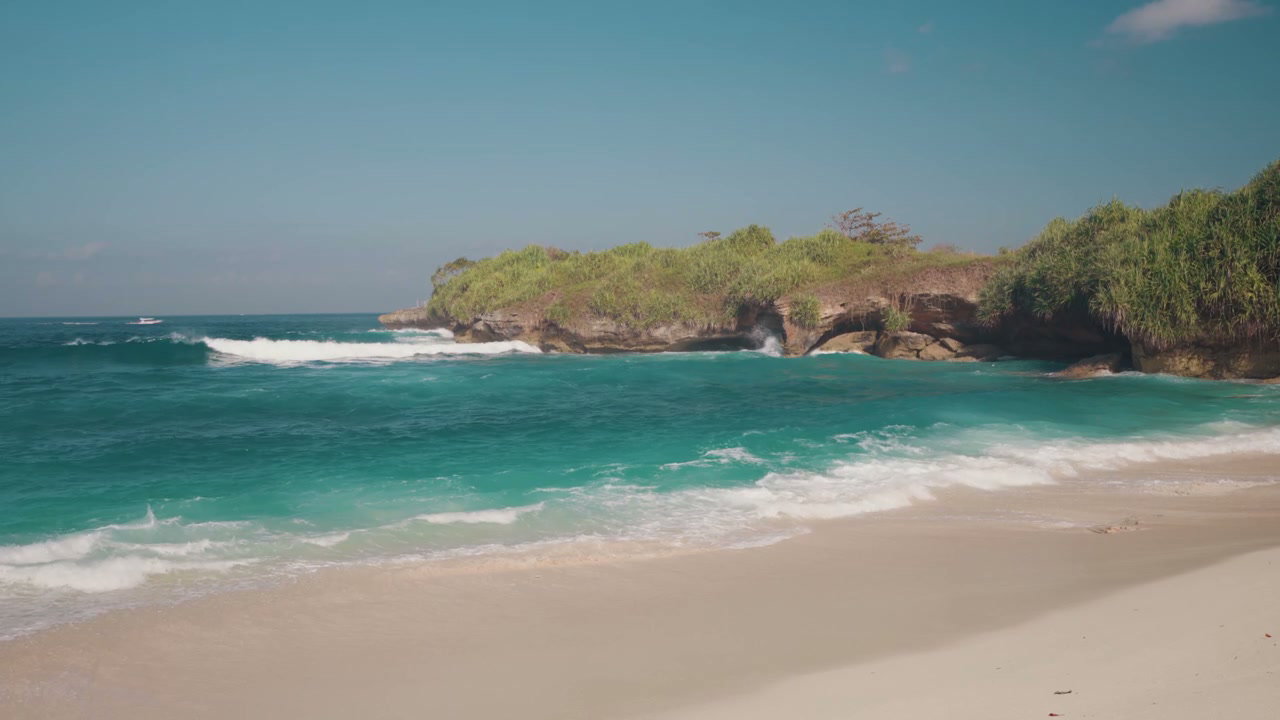Sunny Tropical Beach with Turquoise Ocean