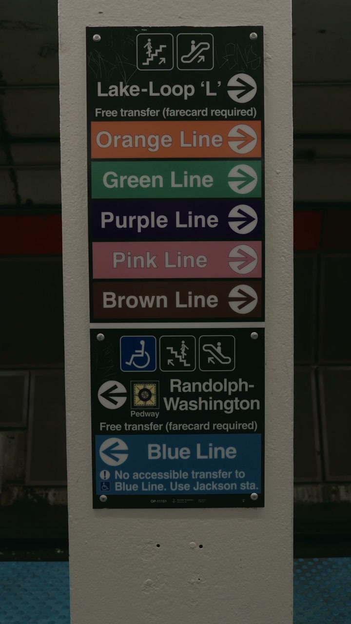 Chicago L Train Subway Sign