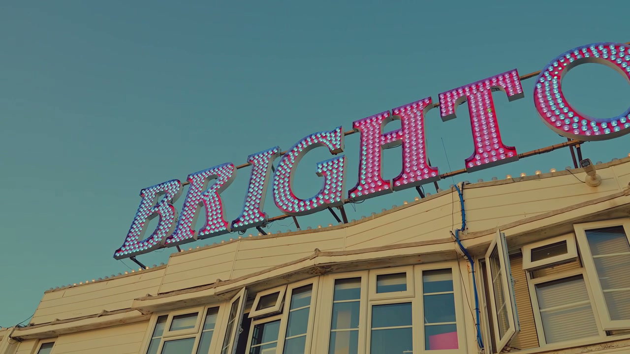 Illuminated Brighton Pier Sign