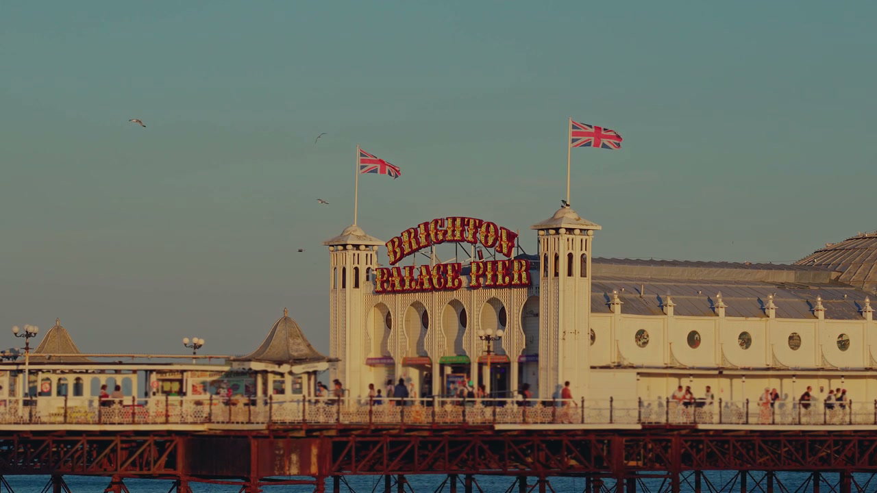Brighton Palace Pier Entrance in Golden Hour