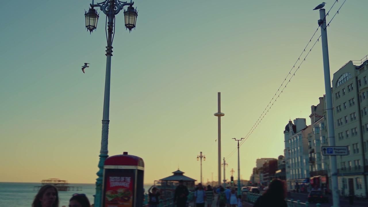 Brighton Pier Promenade at Golden Hour