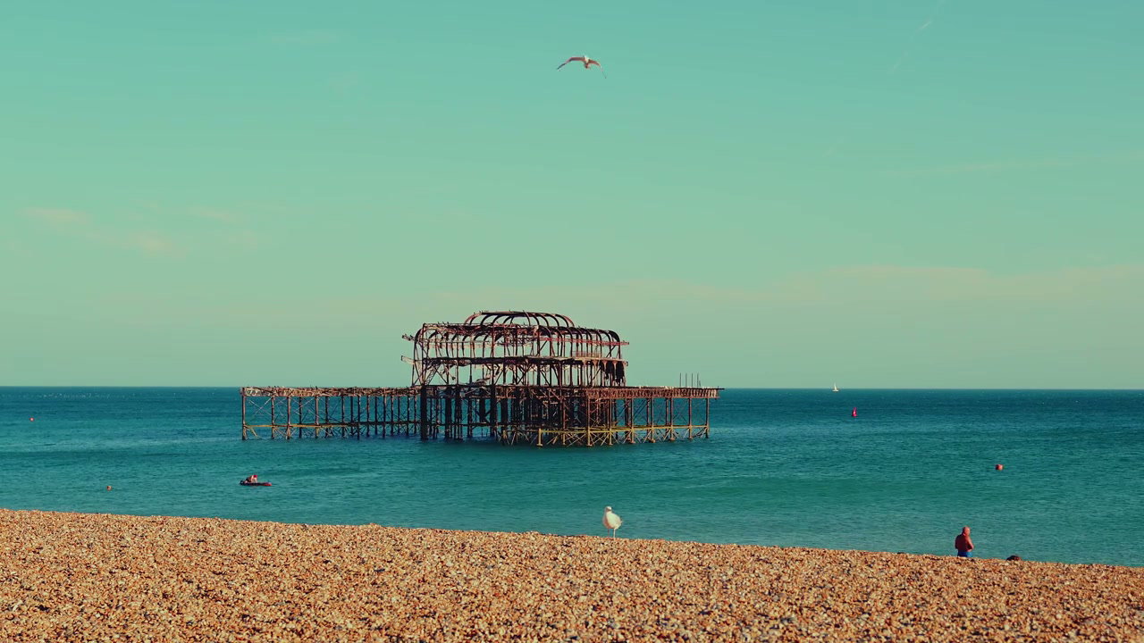 Derelict West Pier on Brighton Beach