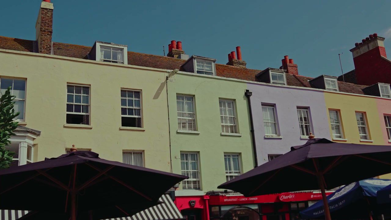 Colorful Buildings and Cafe Umbrellas, Margate
