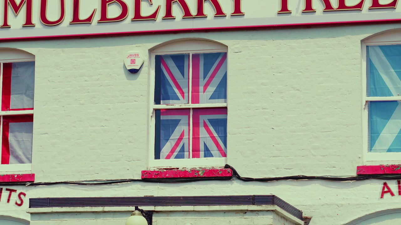 British Flags on Pub Building in Margate