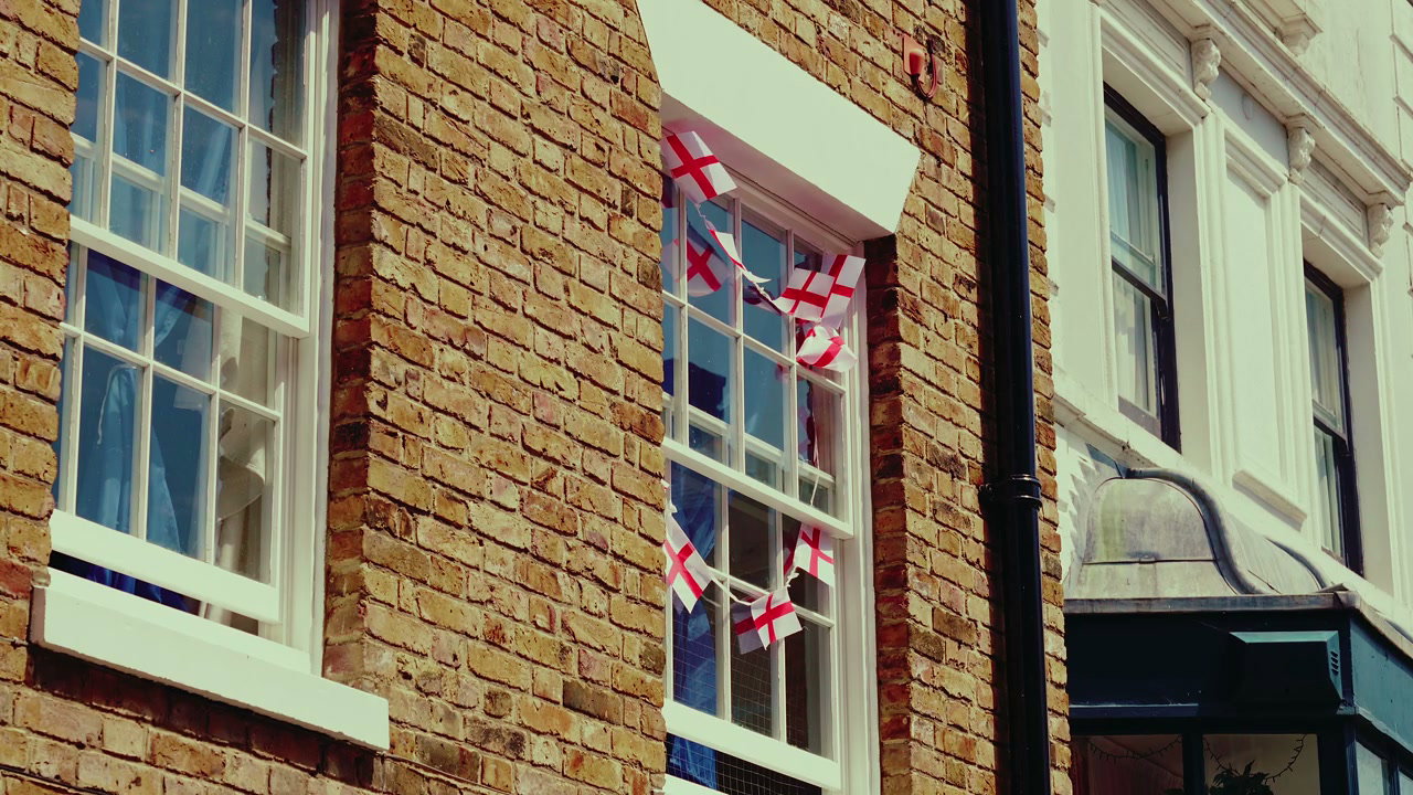 Margate Building with England Flag Bunting