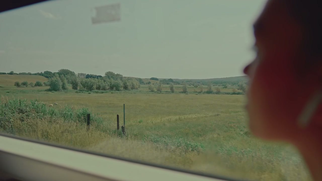 Countryside View From Moving Train