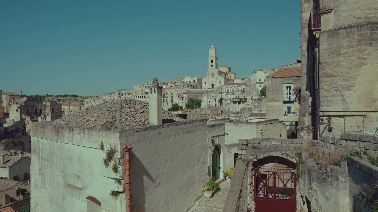 Panoramic View of Matera Old City and Duomo