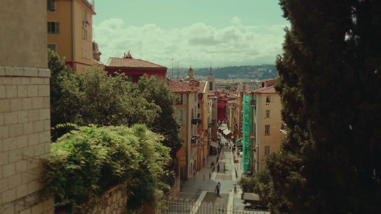 View Over Old Town Street in Nice, France