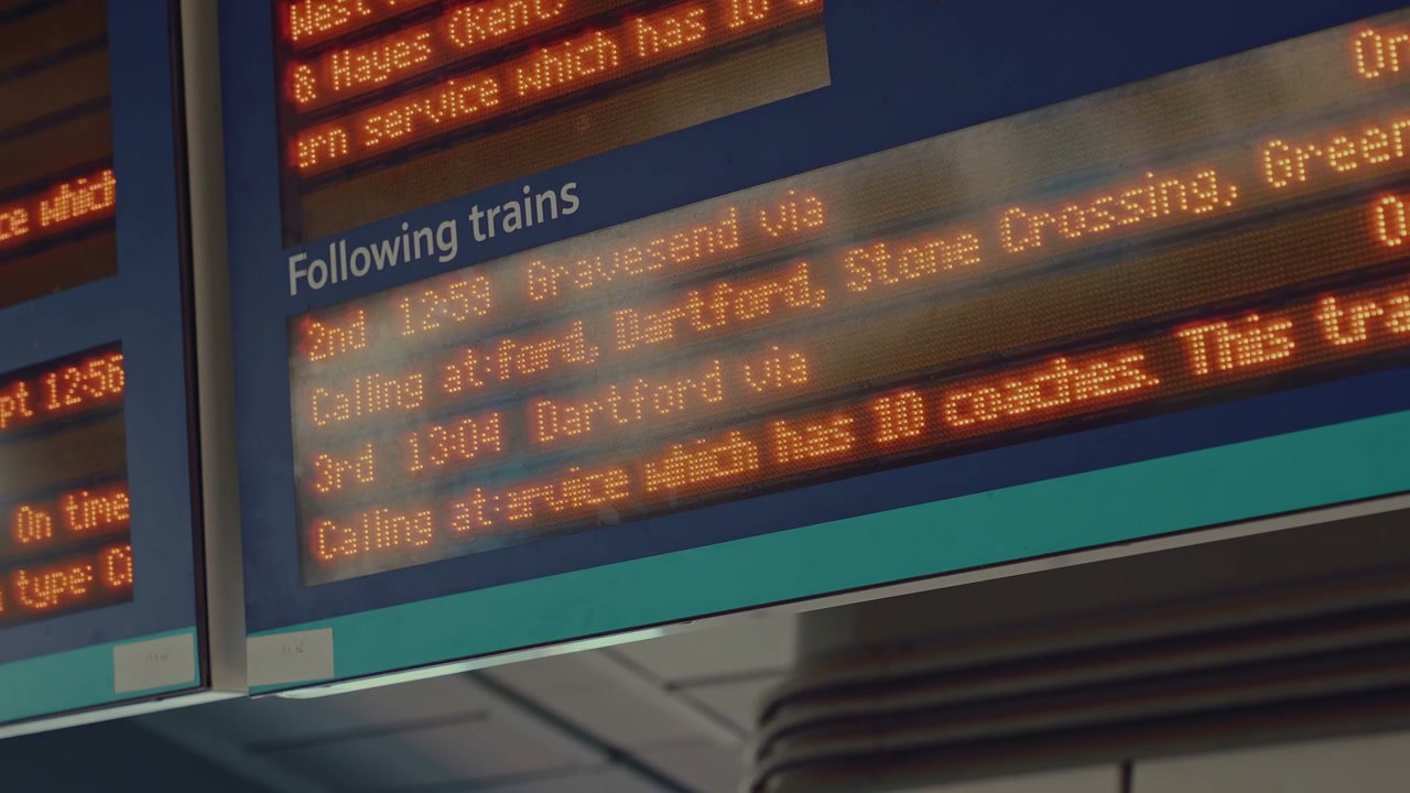 London Train Departure Board Display