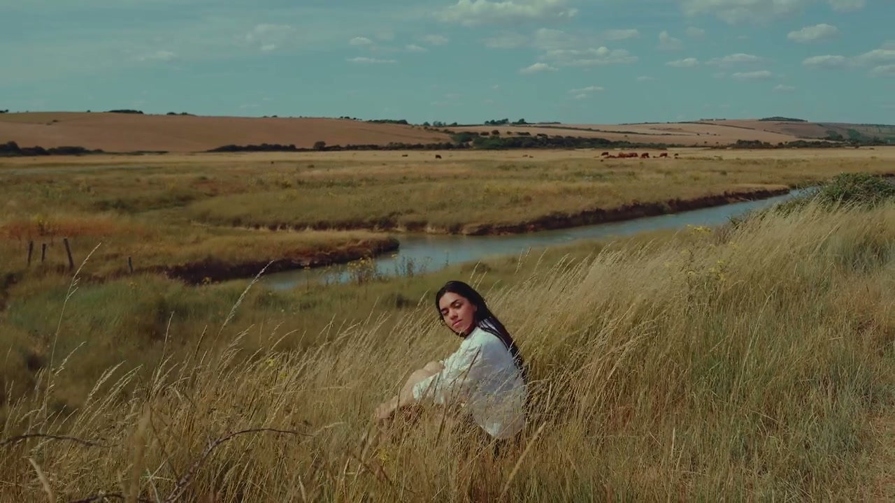 Woman Relaxing in Seven Sisters Countryside
