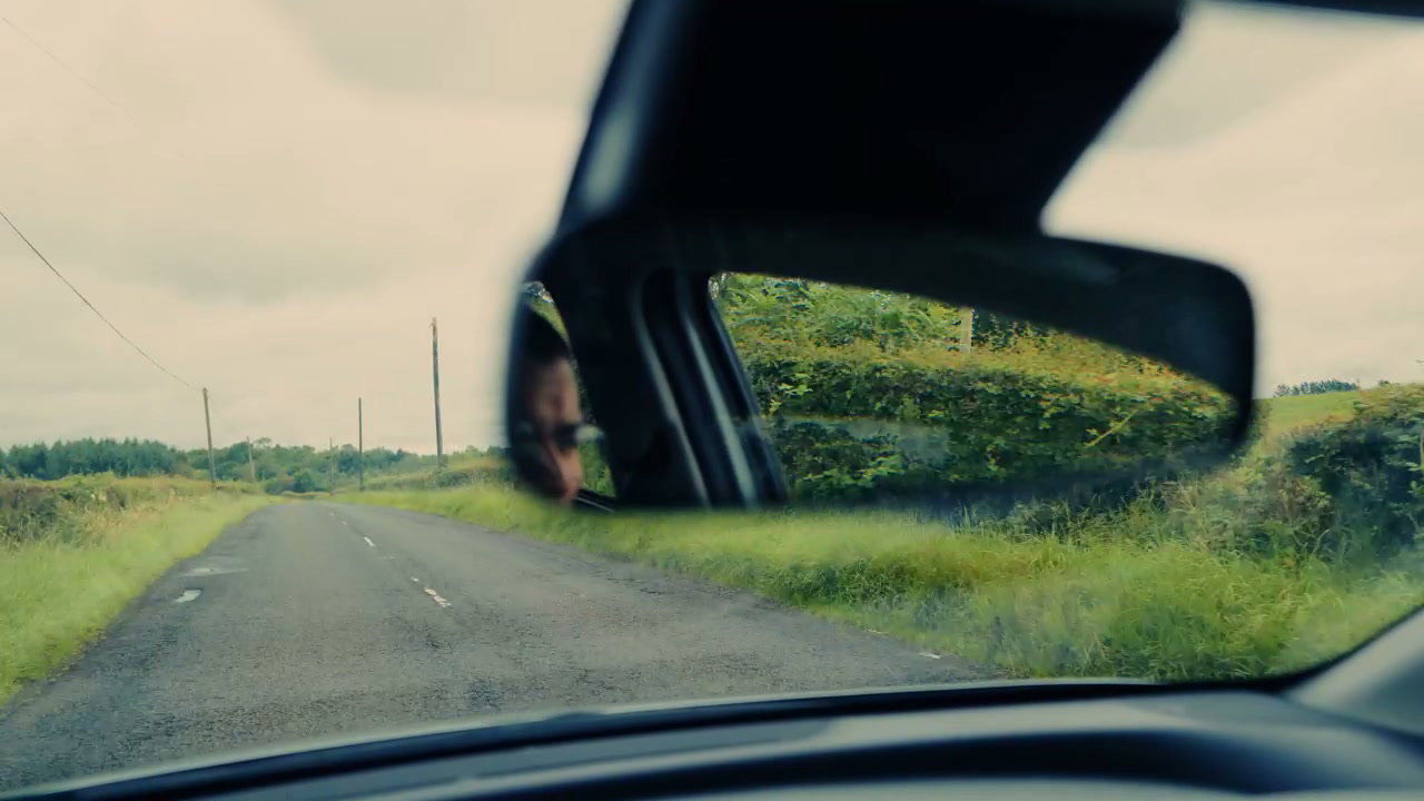 View From Car Driving On Countryside Road