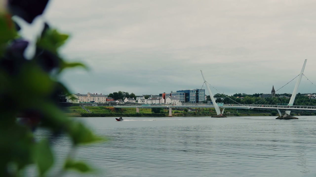 Peace Bridge Over River Foyle in Derry