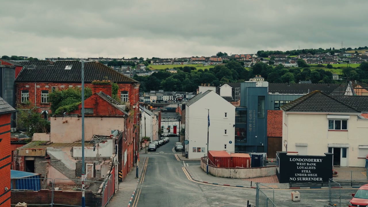Londonderry City Street View on Overcast Day