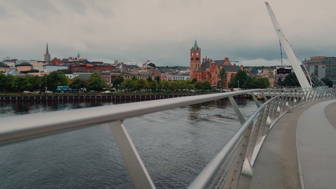 Peace Bridge and Derry Cityscape