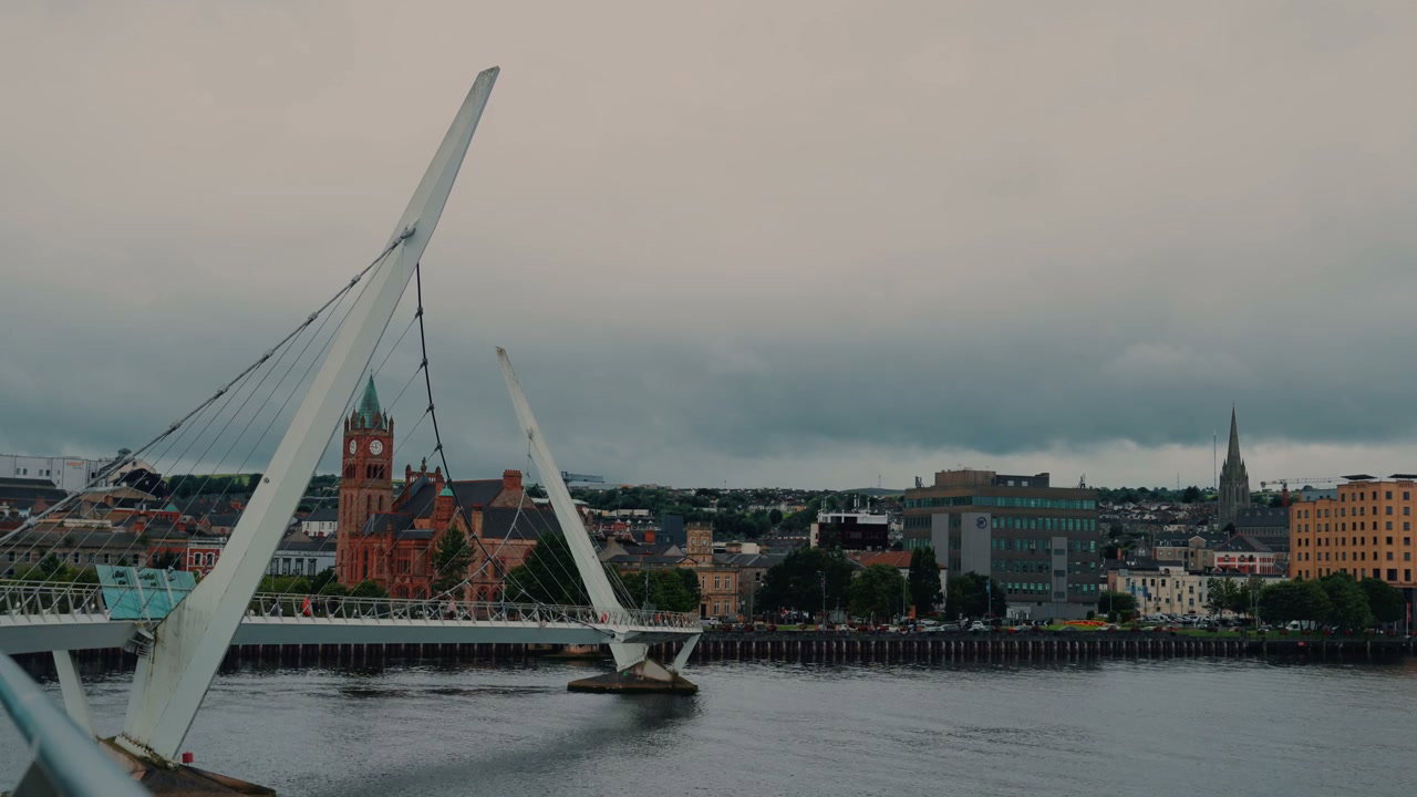 Derry Peace Bridge Over River Foyle