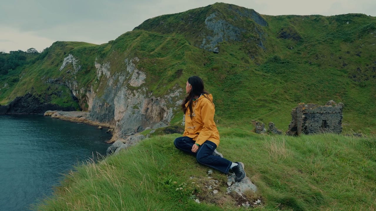 Person on Kinbane Castle Cliff