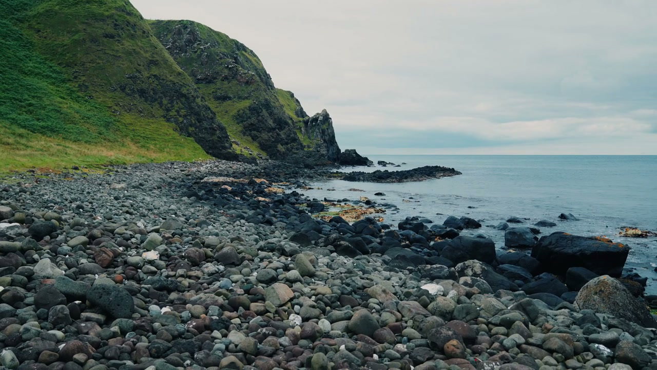 Kinbane Castle Coastline and Rocky Beach