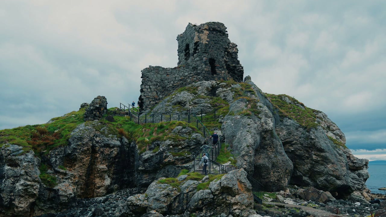 Kinbane Castle Ruins on Rocky Coastline