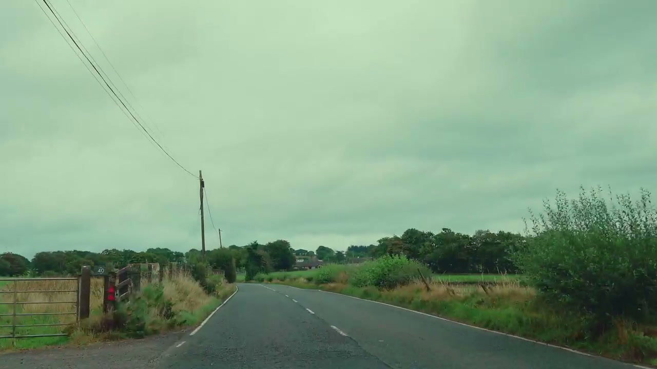 Driving on a Rural Road in Northern Ireland