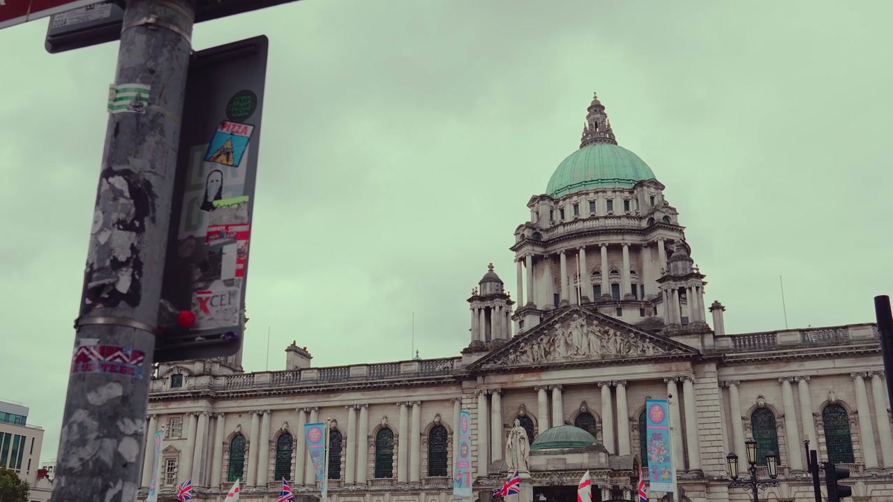 Belfast City Hall and Double-Decker Buses