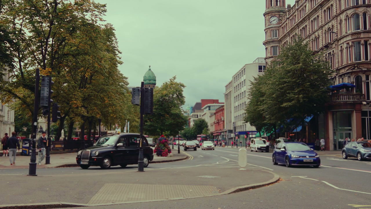 Busy Street Traffic in Belfast