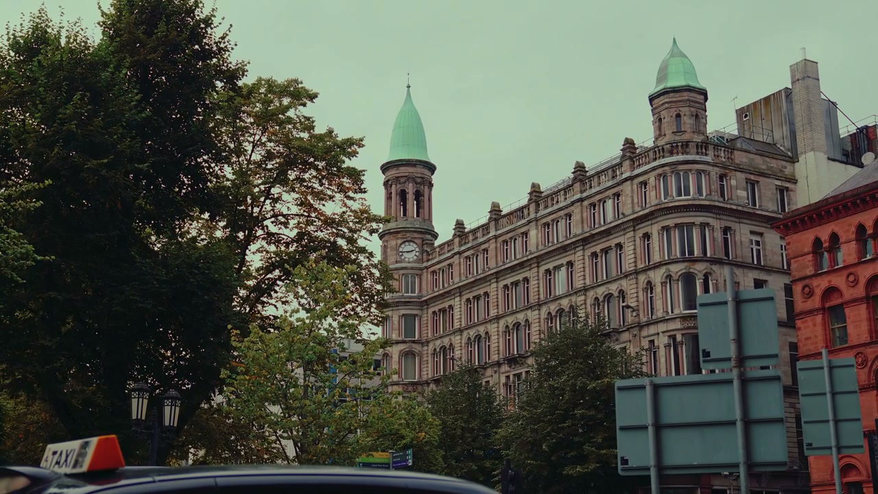 Historic Belfast City Building with Clock Tower