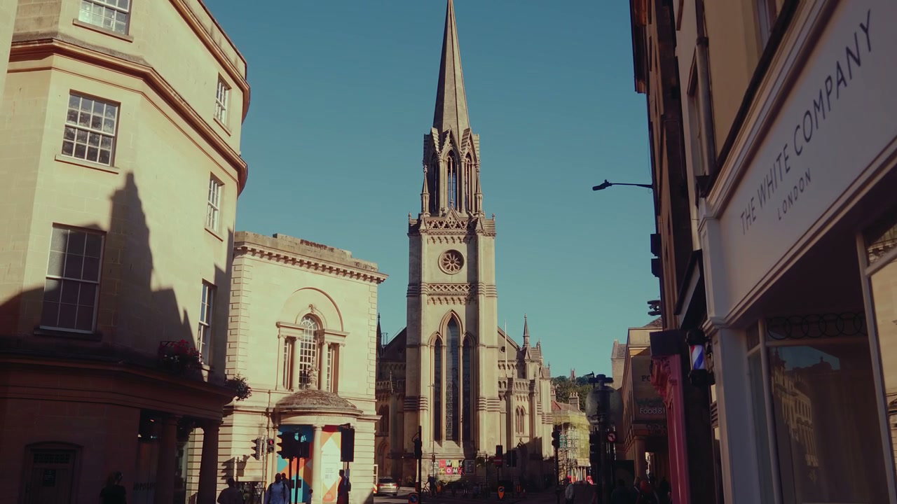 Historic Church Spire in Bath City