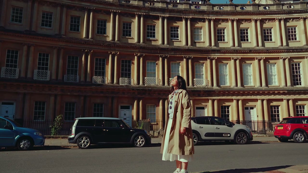 Woman Admiring Georgian Architecture in Bath