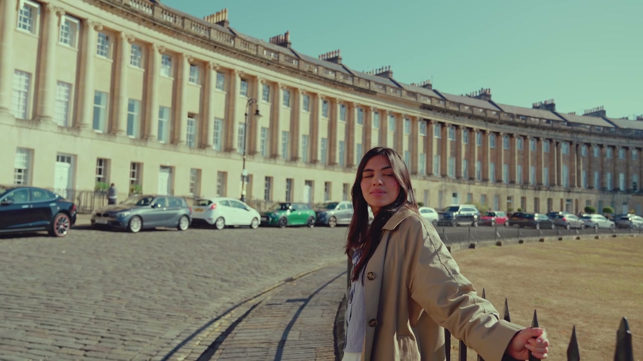 Woman Posing at Royal Crescent